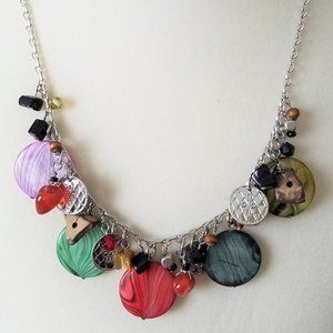YOUSI 18" Necklace with Beads, Charms & Stones